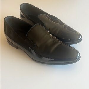 Boss patent leather flat loafer